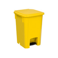 Lixeira com pedal 15 lts -- Cor : Amarelo , Marca : Bralimpia 