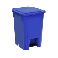Lixeira com pedal 15 lts -- Cor : Azul , Marca : Bralimpia 