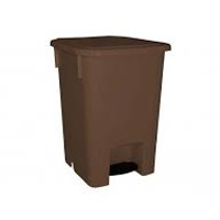 Lixeira com pedal 15 lts -- Cor : Marrom , Marca : Bralimpia 