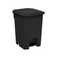 Lixeira com pedal 15 lts -- Cor : Preto , Marca : Bralimpia 
