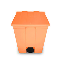 Lixeira com pedal 60 lts -- Cor : Laranja , Marca : Bralimpia 