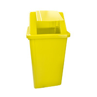 Cesto Quadrado 60lts com tampa -- adesivo : sem adesivo , Cor : Amarelo 