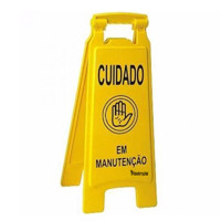 Placa de Sinalização -- Descrição : cuidado em manutenção , Marca : Bralimpia 